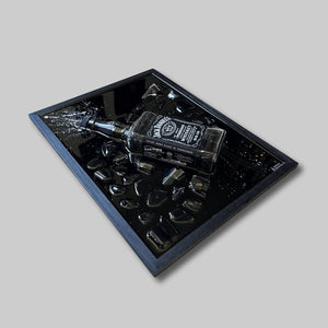 Cadre bouteille cassé jack daniels whisky