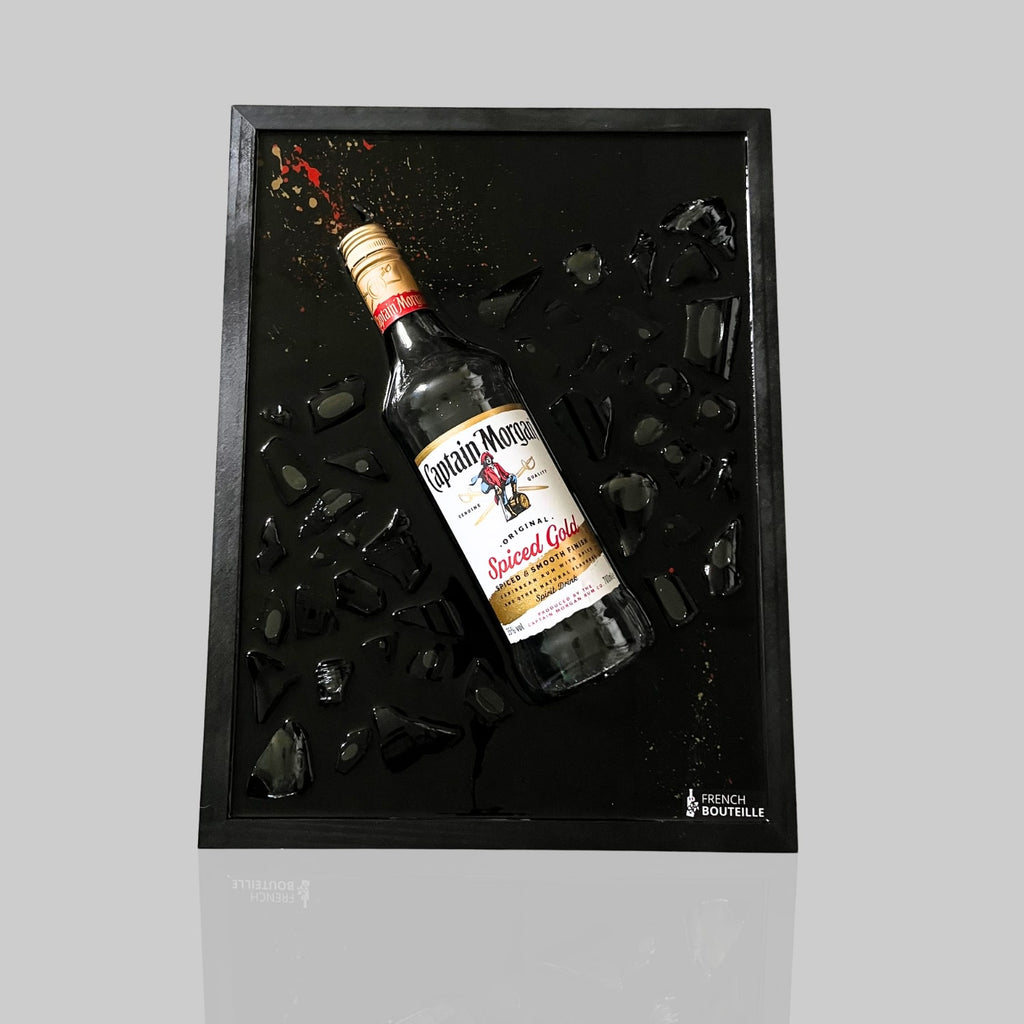 Tableau bouteille cassée Captain Morgan Rhum par French-Bouteille