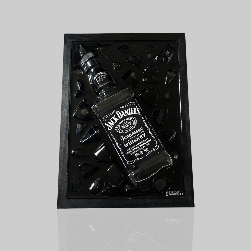 Tableau Bouteille Cassée Jack Daniels Whisky Epoxy par French Bouteille