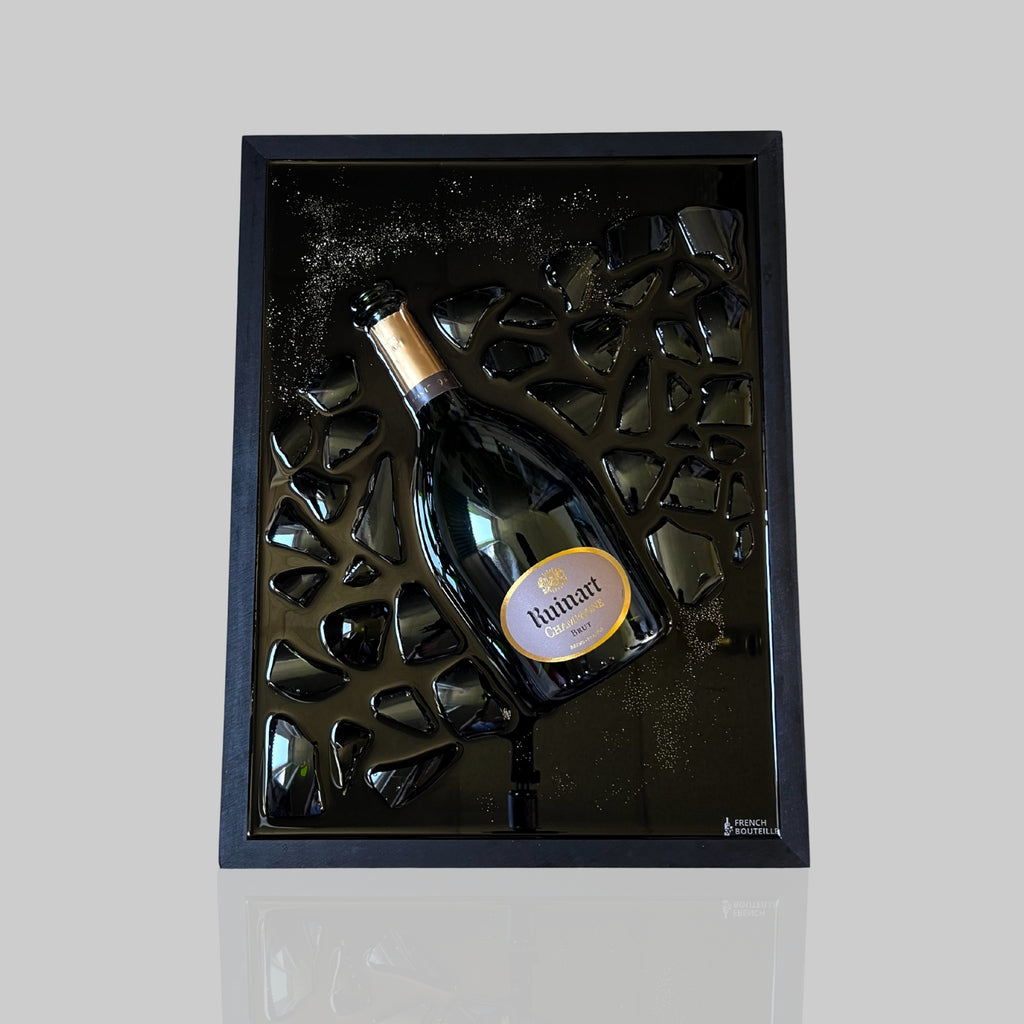 Tableau bouteille cassée ruinart champagne french bouteille